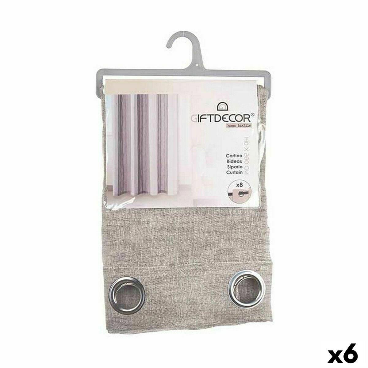 Cortina Gift Decor Marrón 140 x 0,1 x 260 cm (6 Unidades)