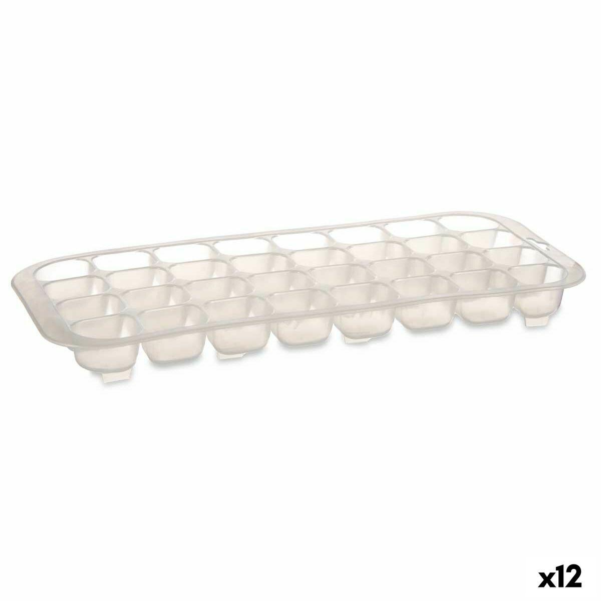 Molde para Cubitos de Hielo Leknes Transparente Poliéster Poliestireno 15,5 x 3 x 33 cm 33 x 3,4 x 15,5 cm (12 Unidades)