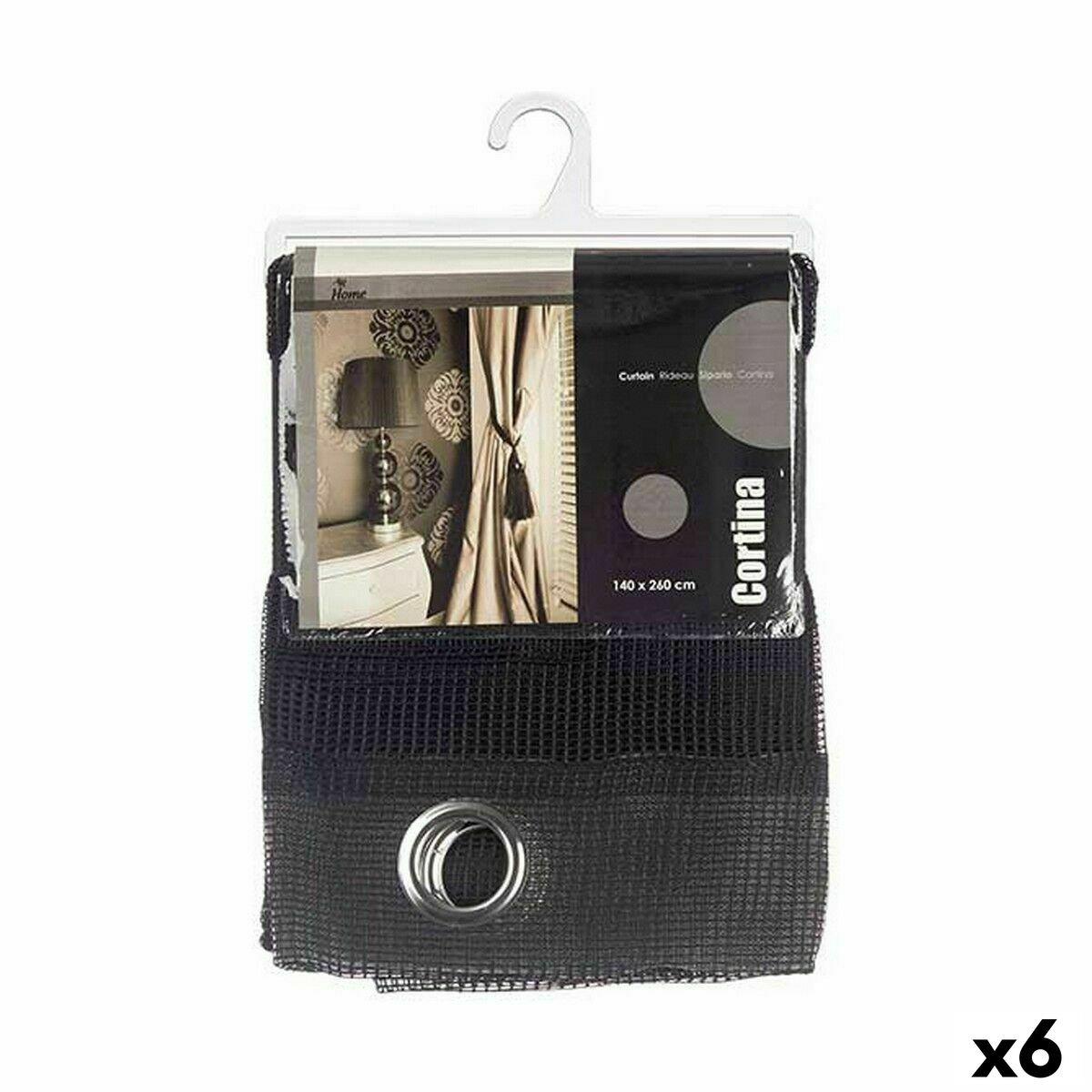 Cortina Gift Decor Negro 140 x 260 cm Rejilla (6 Unidades)