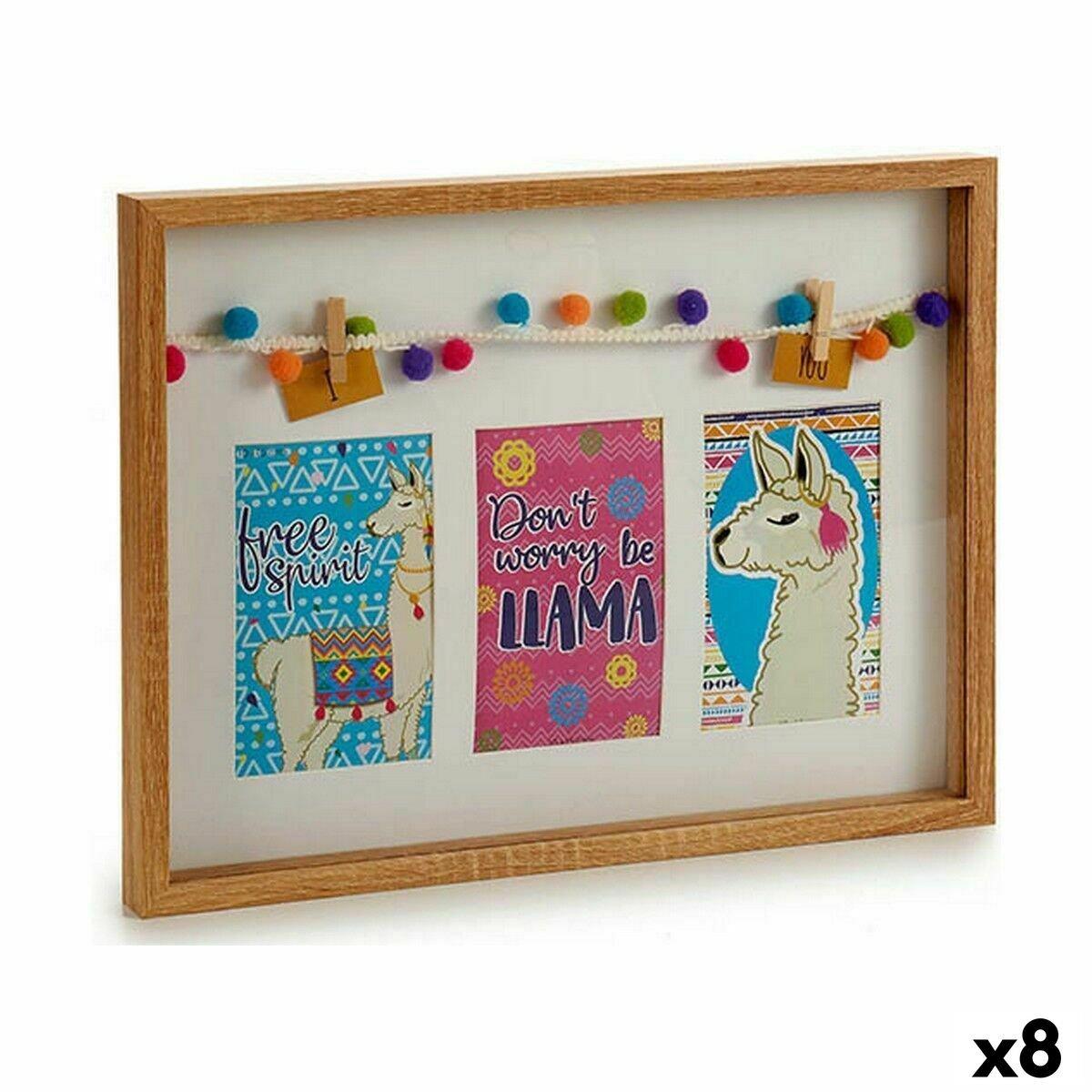 Portafotos de Pared Gift Decor Multicolor Madera Llama Borlas (8 Unidades)