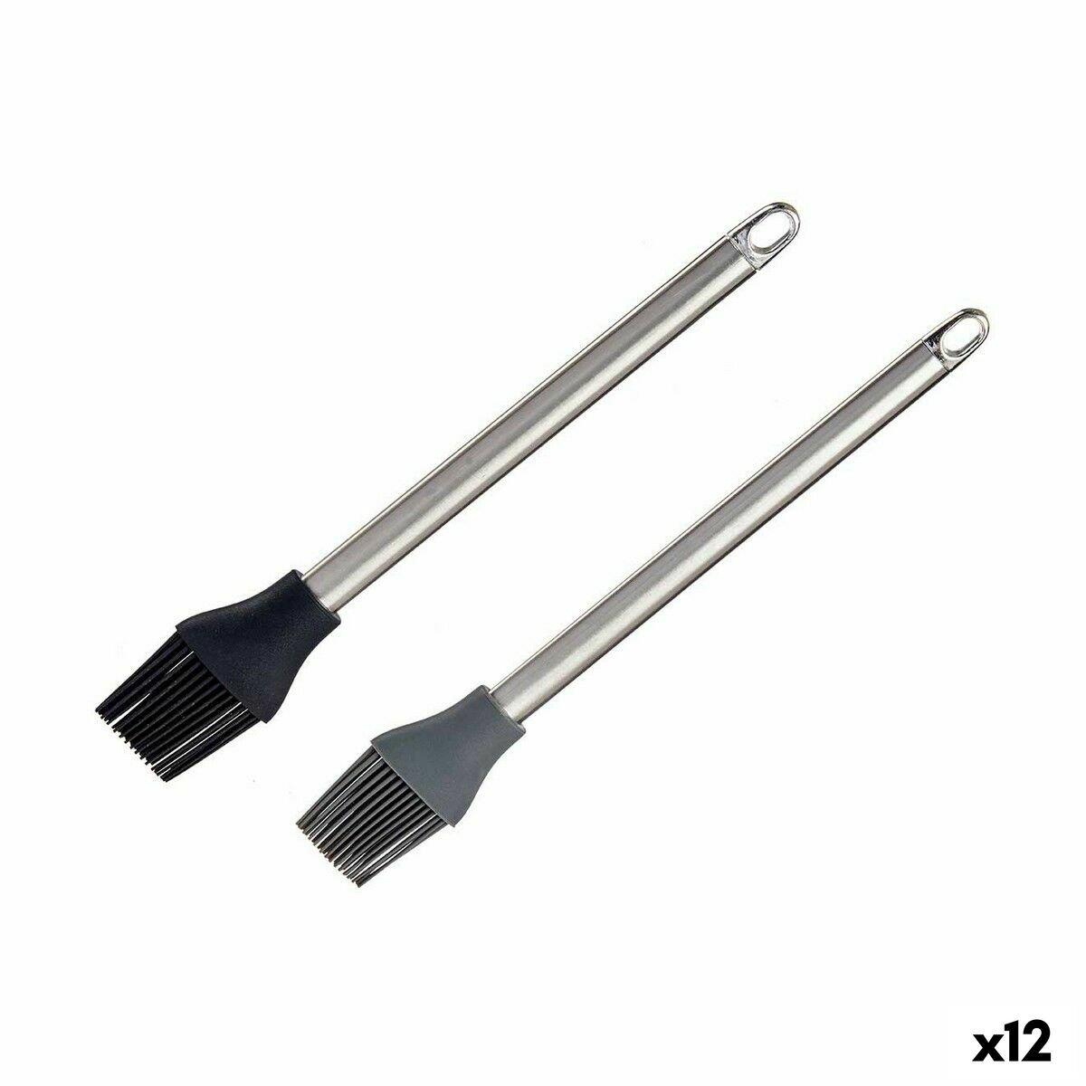Pincel para Cocina Kinvara Silicona Acero Inoxidable 28 x 4,5 X 2 cm (12 Unidades)
