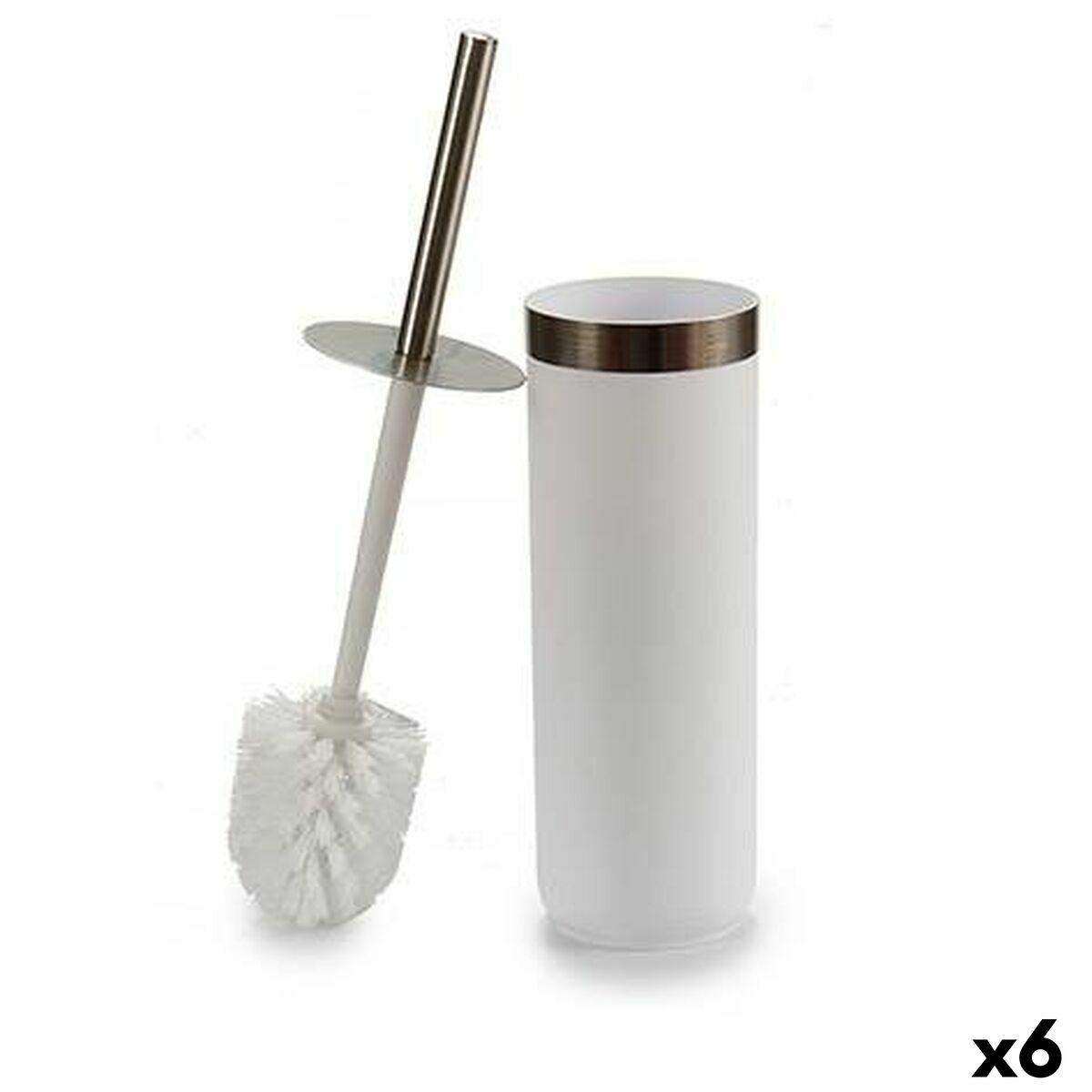 Escobilla para el Baño Berilo Blanco Plateado Plástico 9,5 x 38,5 x 9,5 cm (6 Unidades)