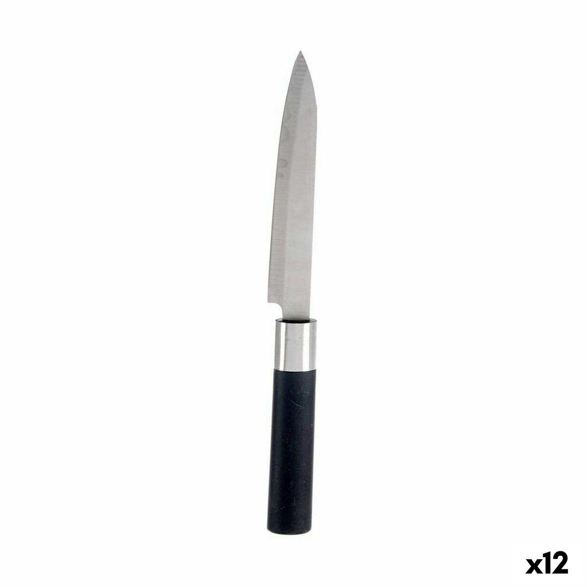 Cuchillo de Cocina Kinvara Negro Plateado Acero Inoxidable Plástico 3 x 23,5 x 2 cm (12 Unidades)