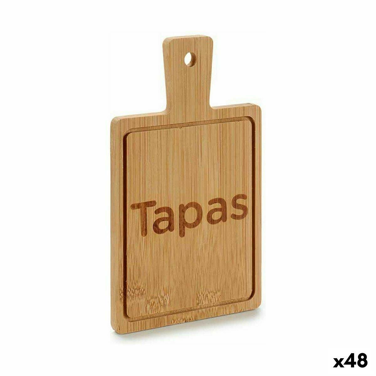 Bandeja de Aperitivos Kinvara Negro Madera 11 x 1 x 19,5 cm 11 x 19 x 1,5 cm Con asa (48 Unidades)