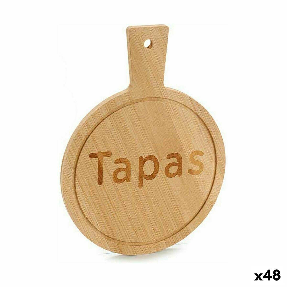 Bandeja de Aperitivos Kinvara Negro Madera 14 x 1 x 19 cm Con asa (48 Unidades)