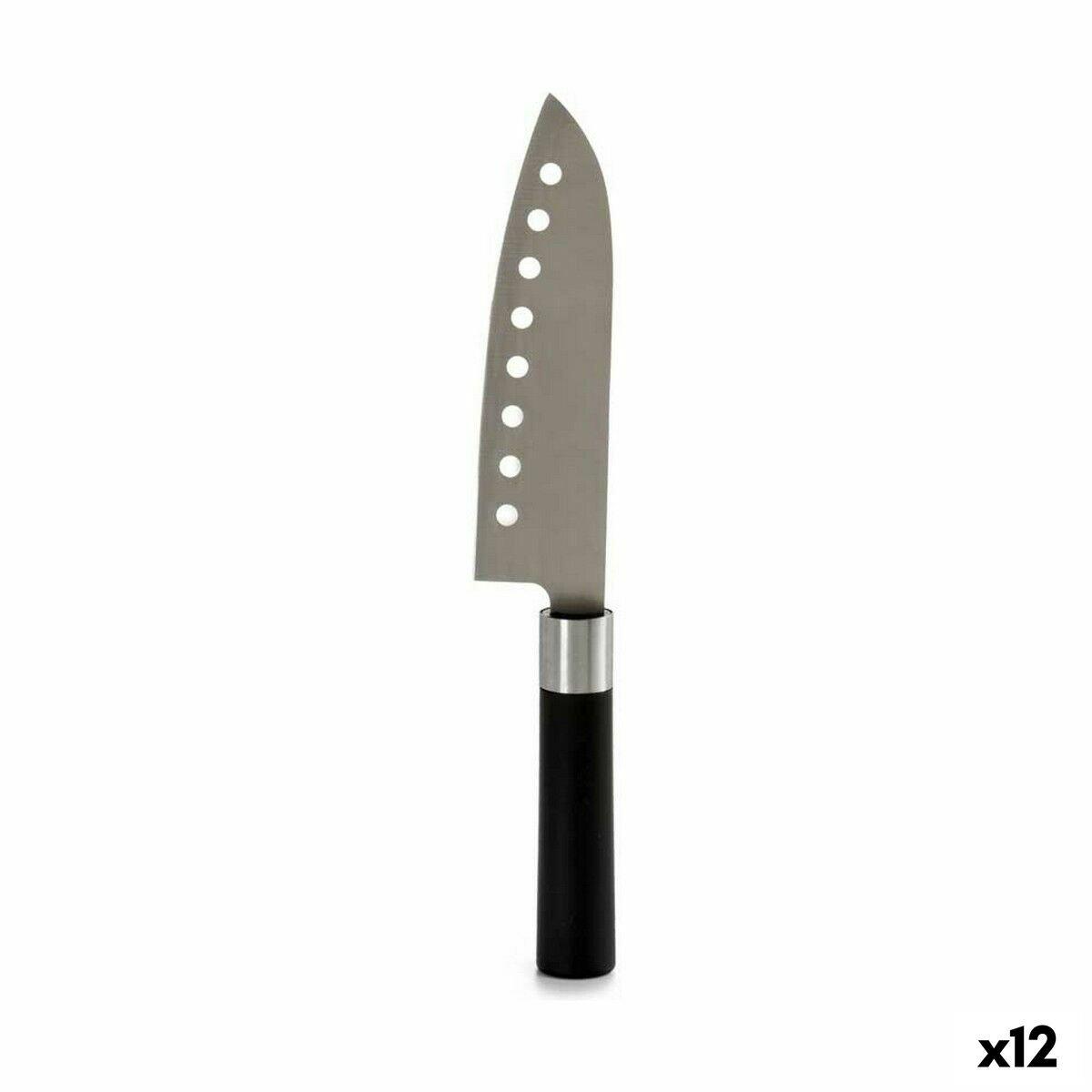 Cuchillo de Cocina Kinvara Negro Plateado Acero Inoxidable Plástico 5 x 30 x 2,5 cm (12 Unidades)