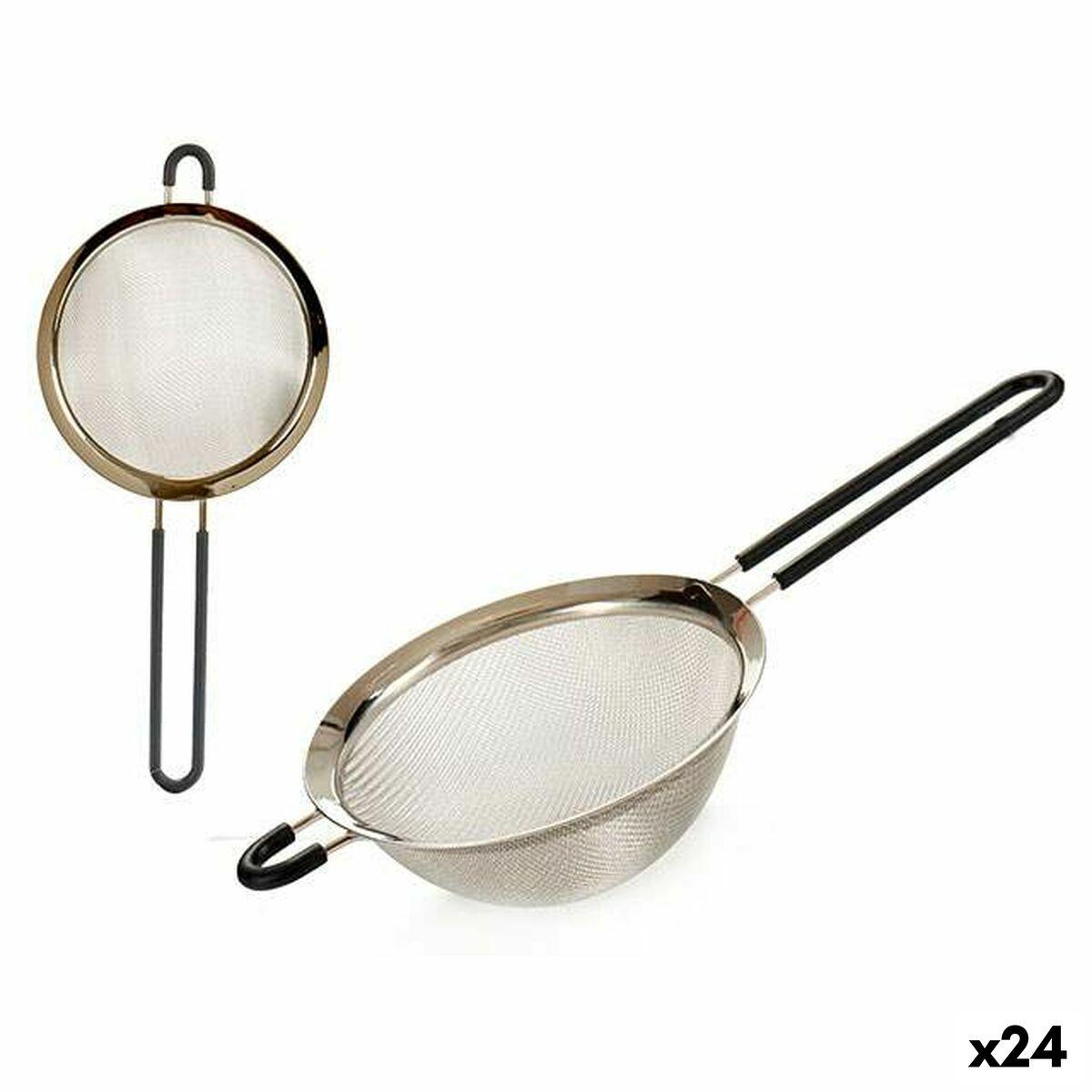 Colador Kinvara Negro Plata Silicona Acero Inoxidable 16 x 7 x 34,5 cm 16 x 34,5 x 7 cm (24 Unidades)