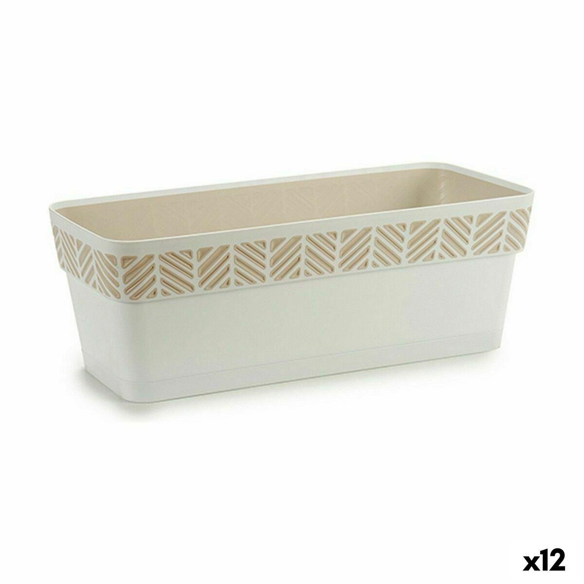 Jardinera Stefanplast Orfeo Blanco Plástico 18,5 x 17 x 49,3 cm (12 Unidades)