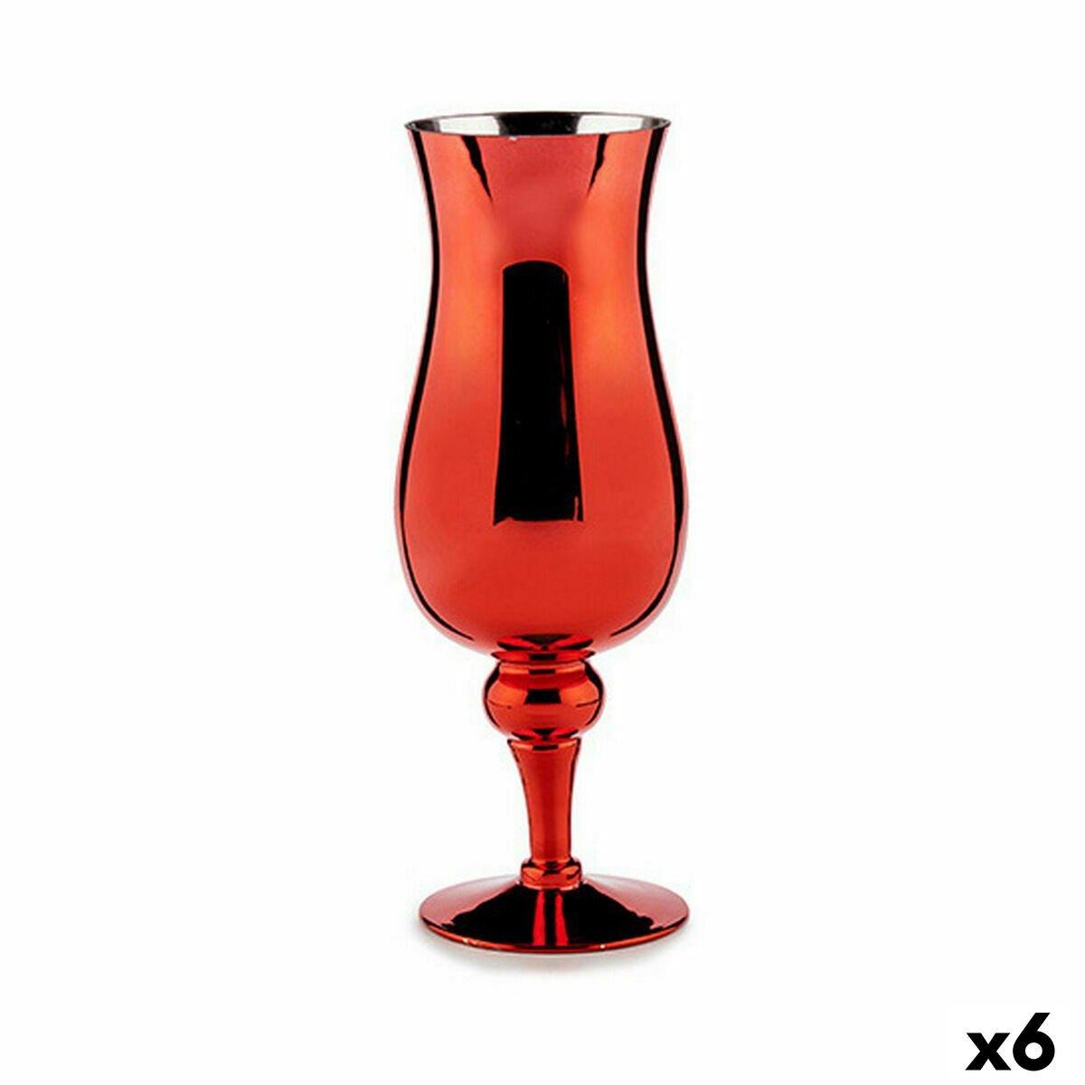 Portavelas Gift Decor Rojo Cristal 13,5 x 35 x 13,5 cm (6 Unidades)