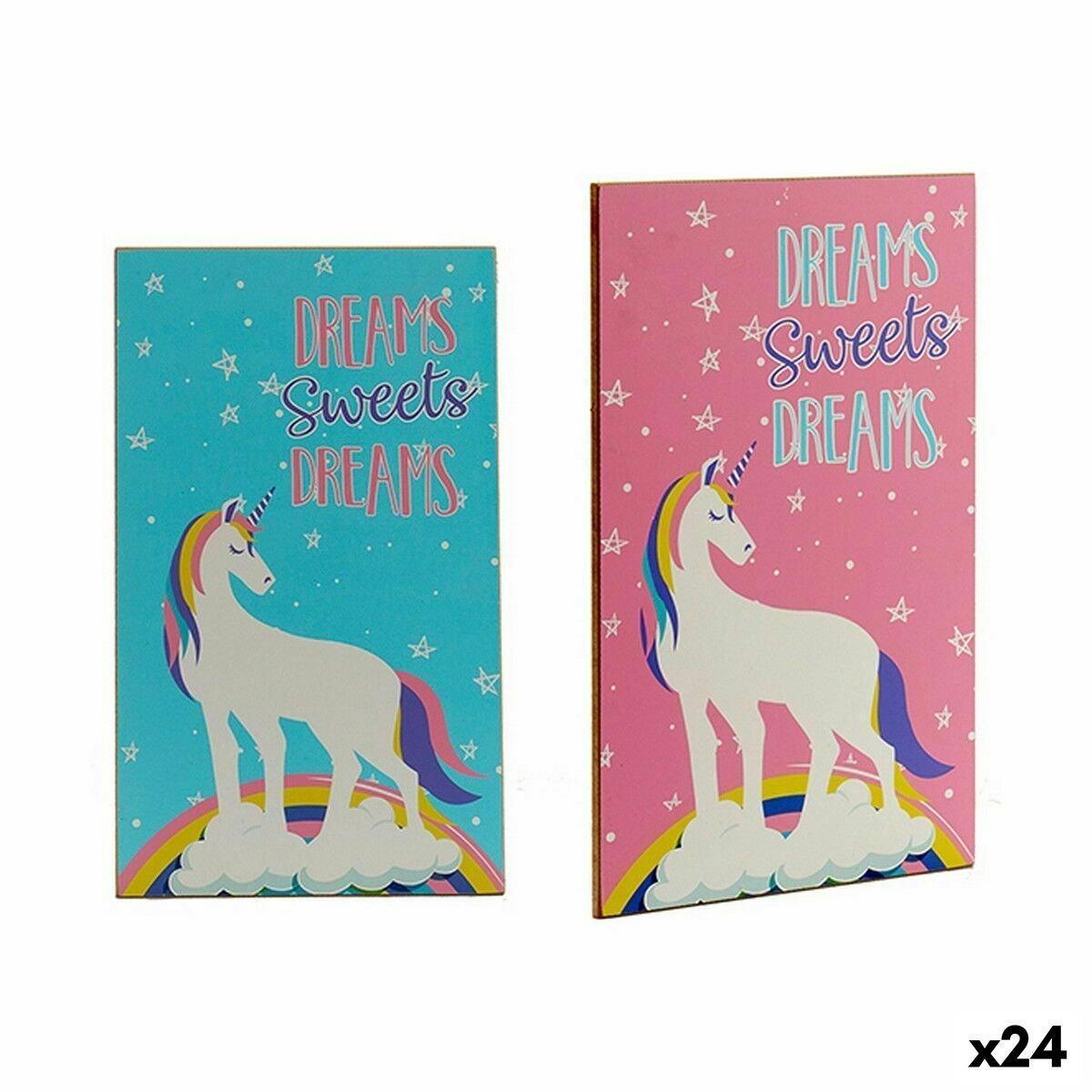 Retablo decorativo Gift Decor 1 x 40 x 24 cm Madera Unicornio (24 Unidades)