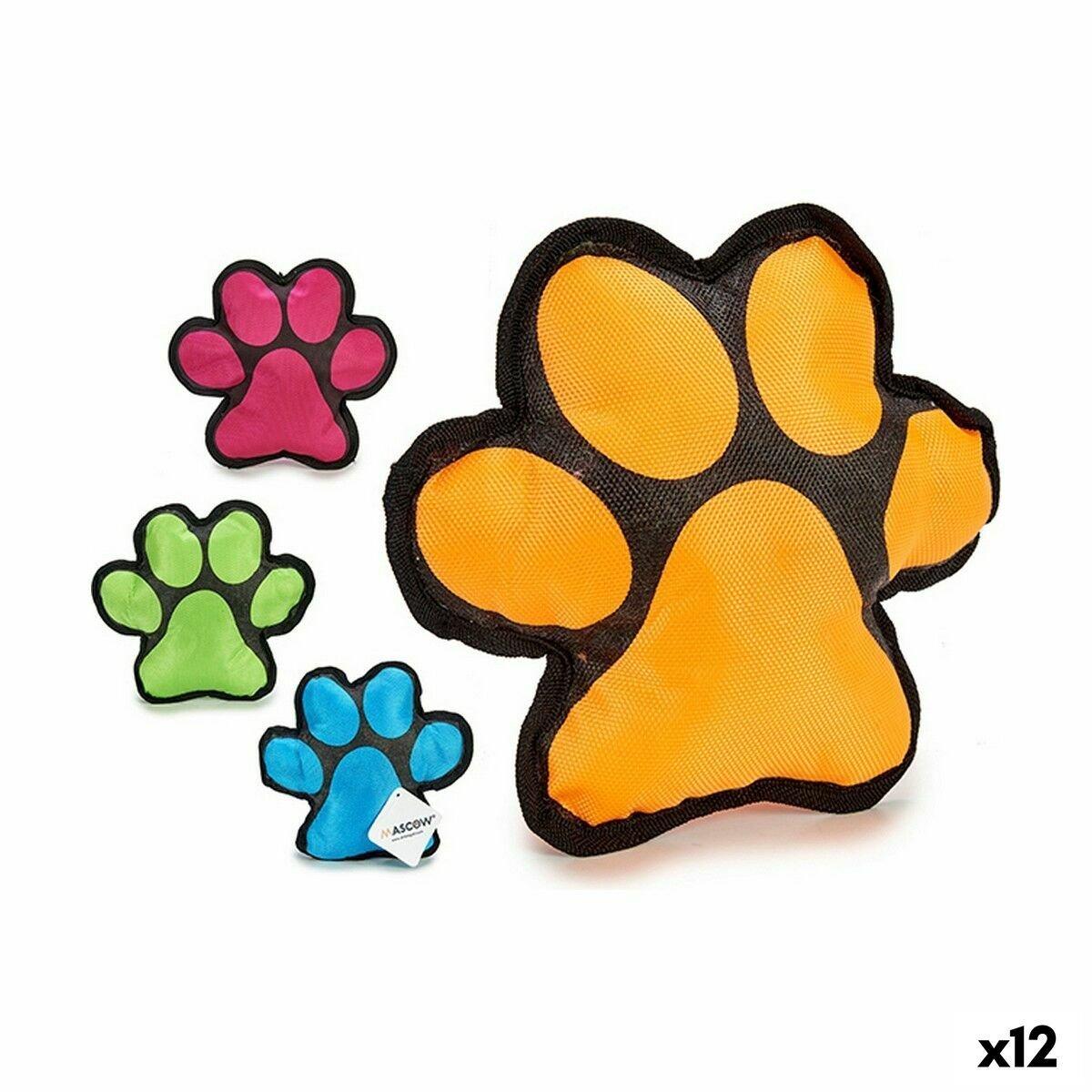 Mordedor de perro Mascow Azul Verde Naranja Rosa 7 x 22 x 22 cm Huella de animal (12 Unidades)