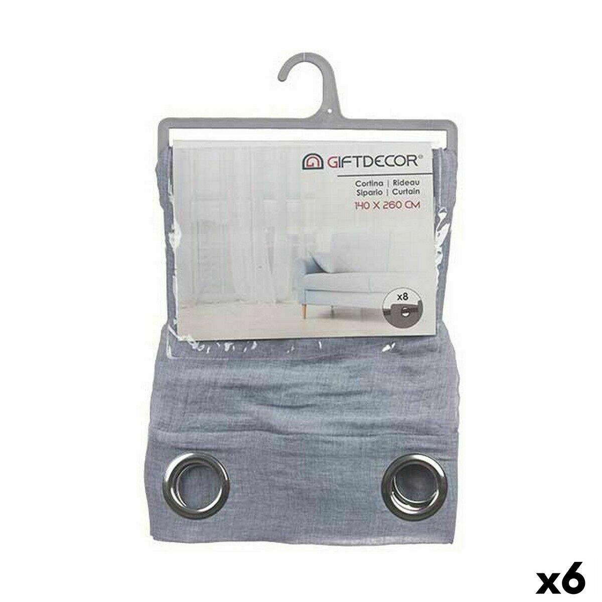 Cortina Gift Decor Azul 140 x 0,1 x 260 cm (6 Unidades)