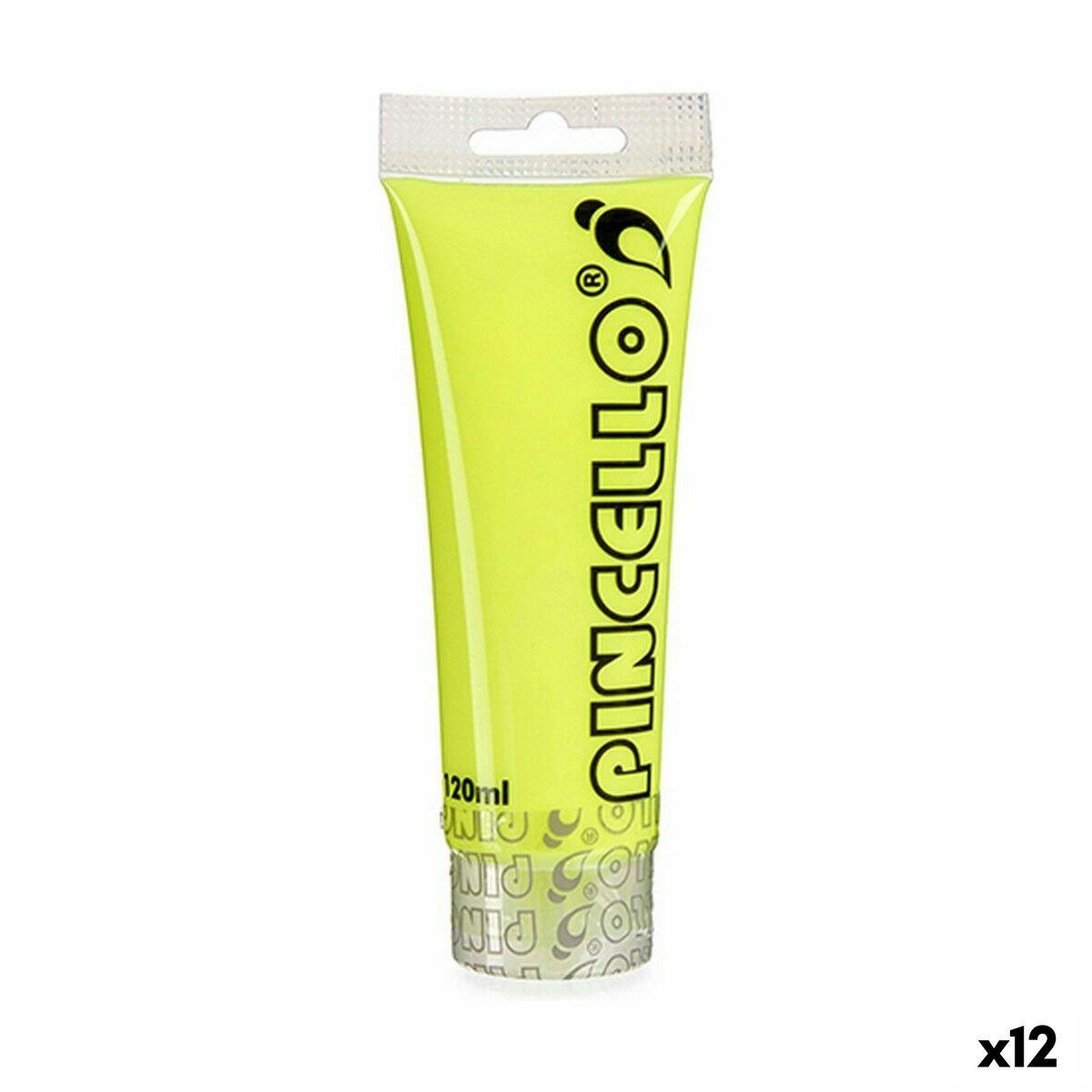 Pintura acrílica Pincello Neon Amarillo 120 ml (12 Unidades)