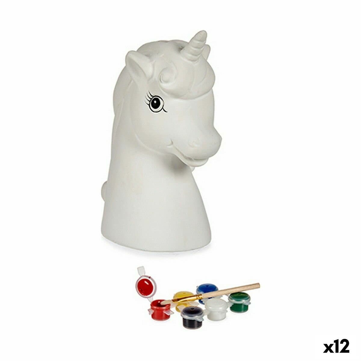 Hucha para Pintar Pincello Cerámica Unicornio 10 x 14,5 x 8,5 cm (12 Unidades)