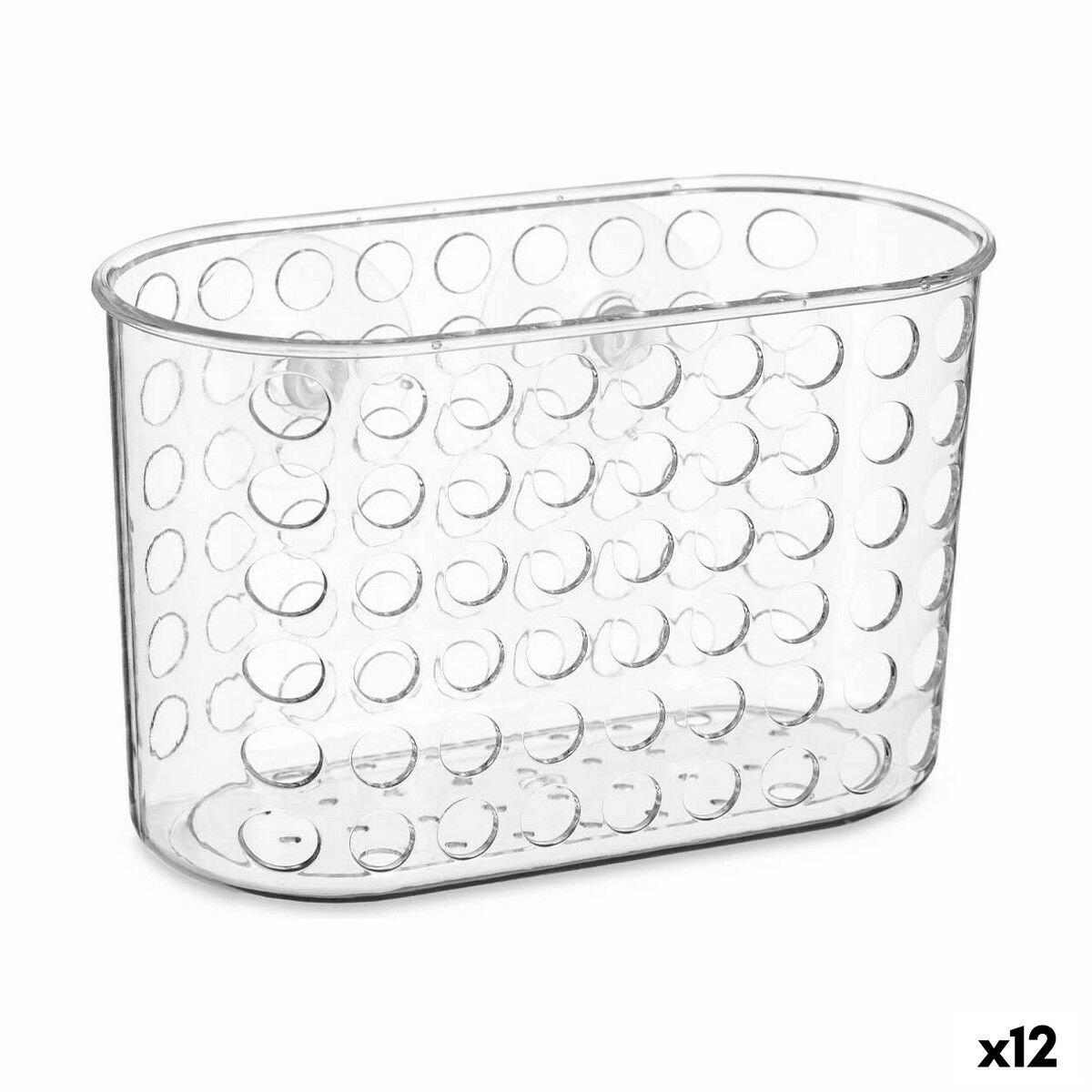 Soporte Organizador para Bañera Berilo Transparente PVC Plástico 19,3 x 12 x 9 cm (12 Unidades)