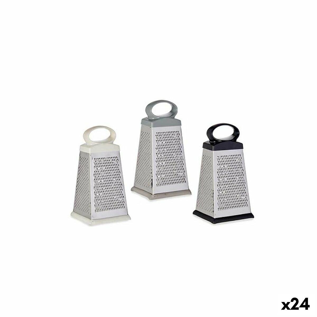 Rallador Kinvara Blanco Negro Gris Plata Goma Acero Inoxidable Plástico 11,5 x 22,5 x 10 cm (24 Unidades)