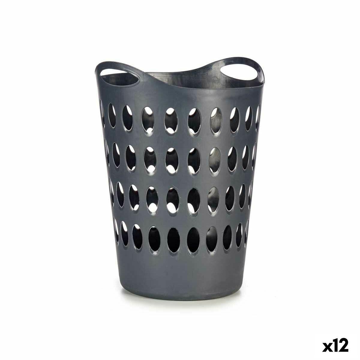 Cesto para la Ropa Kipit Antracita Plástico 50 L 44 x 56 x 41 cm 42 x 56 x 56,5 cm (12 Unidades)