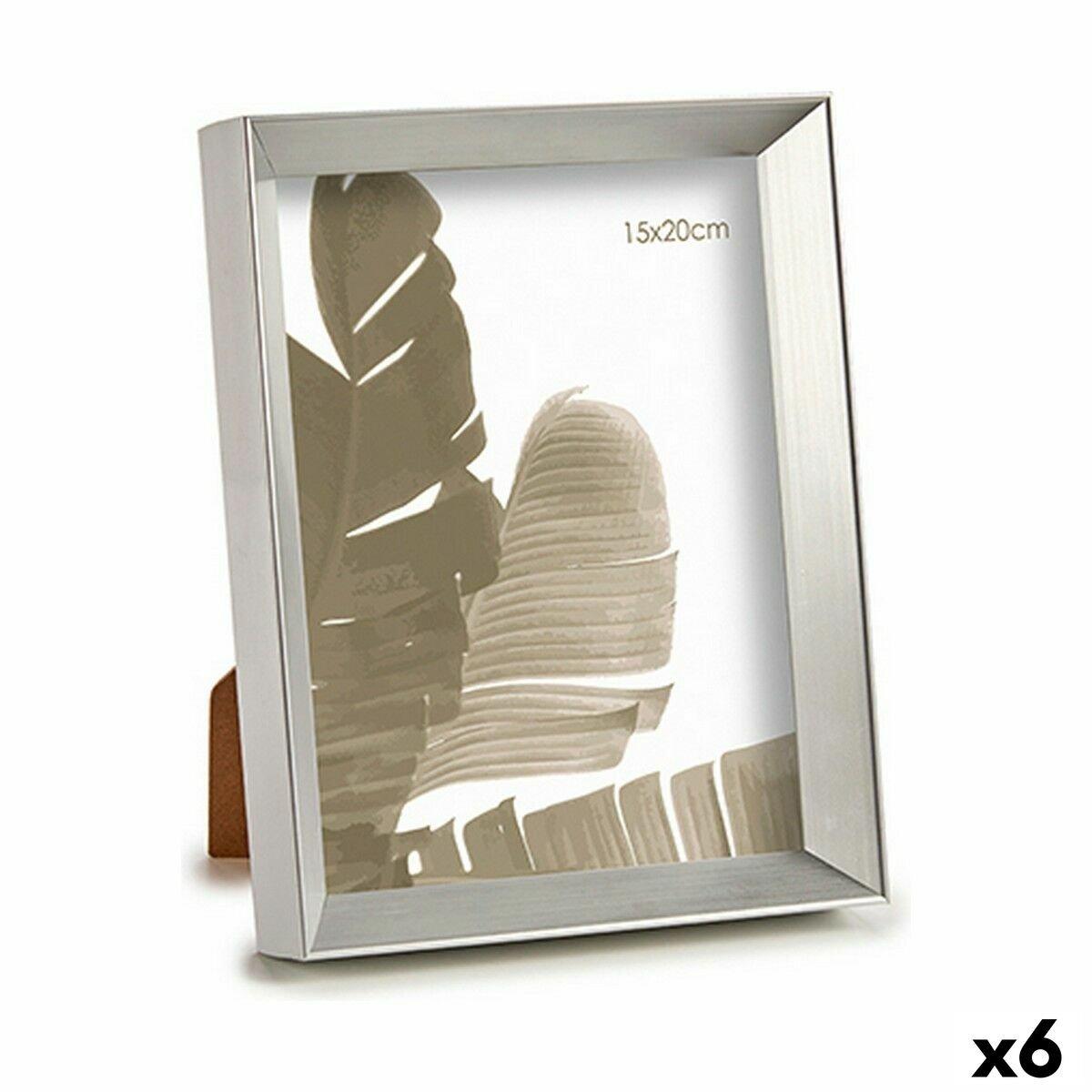 Marco de Fotos Gift Decor Plateado Vidrio Plástico (6 Unidades)