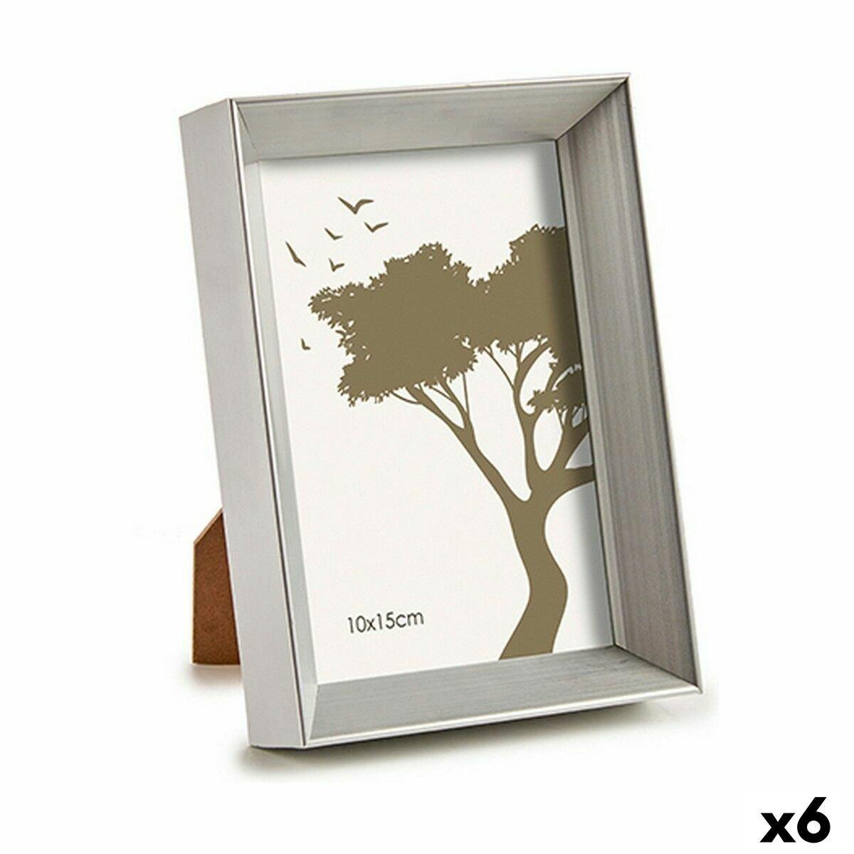 Marco de Fotos Gift Decor Plateado Vidrio Plástico (6 Unidades)