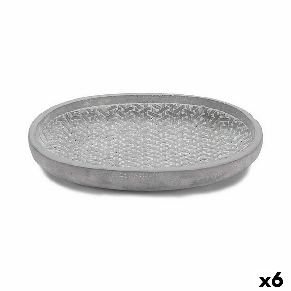 Plato para Maceta Ibergarden Gris Cemento Con relieve 28 x 4 x 23 cm (6 Unidades)