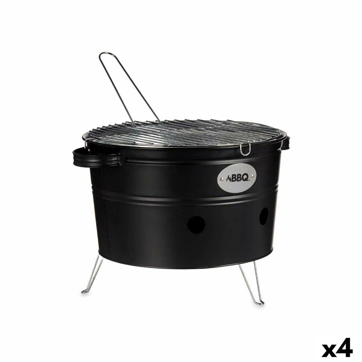 Barbacoa Portátil La Dehesa Hierro Zinc 35 x 21 x 42 cm (4 Unidades)