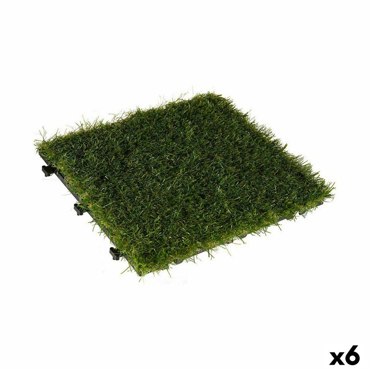 Baldosa Encajable Ibergarden Verde Plástico Césped Artificial 30 x 3,5 x 30 cm Césped (6 Unidades)