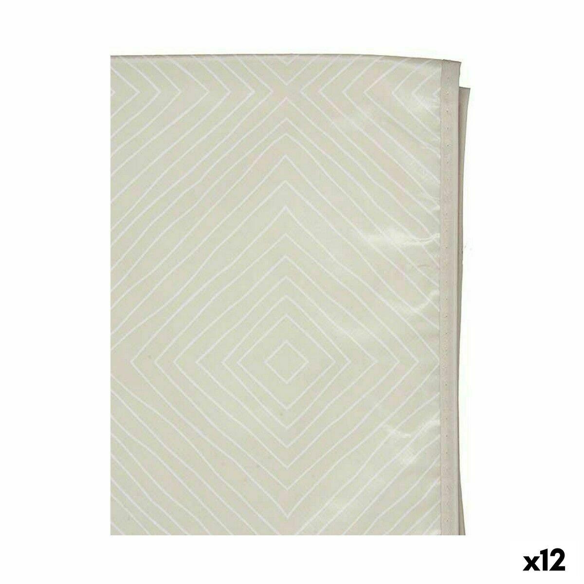 Mantel Amarillo Blanco Beige Hule Rombos 140 x 140 cm (12 Unidades)
