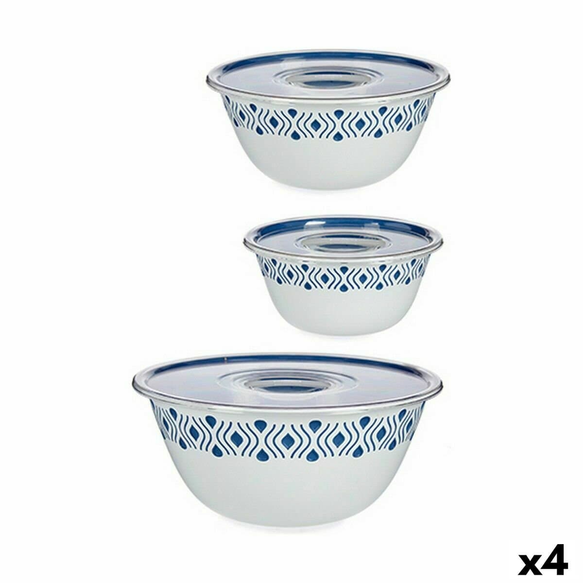 Recipiente Conservador de Alimentos Stefanplast Tosca Azul Plástico 29,5 x 13 x 29,5 cm Con Tapa 4 Unidades