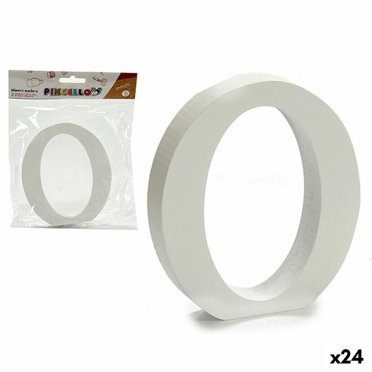 Letra Pincello O Blanco Madera 2 x 16 x 14,5 cm (24 Unidades)