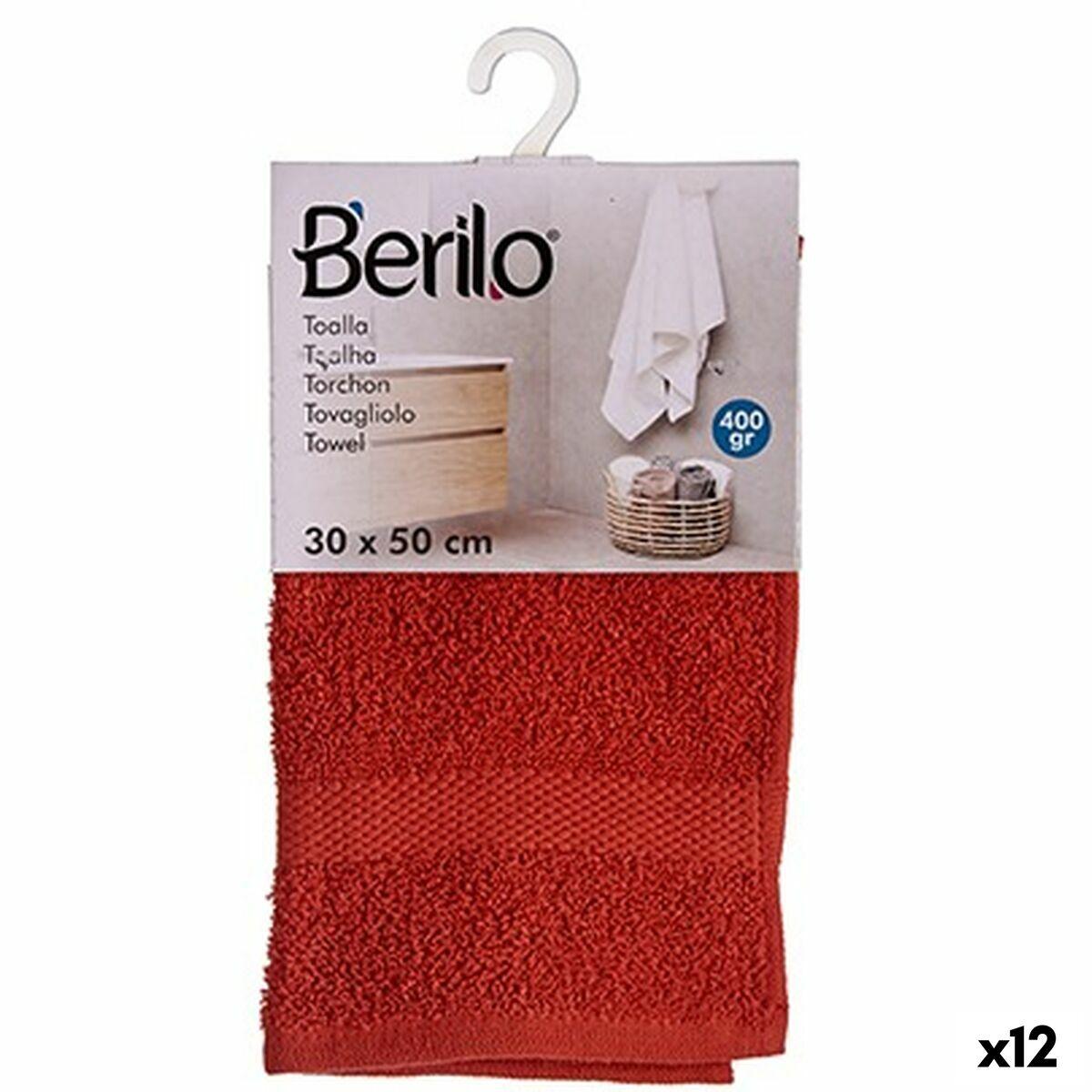 Toalla de baño Berilo Teja 80 % algodón 20 % Poliéster 30 x 50 cm (12 Unidades)
