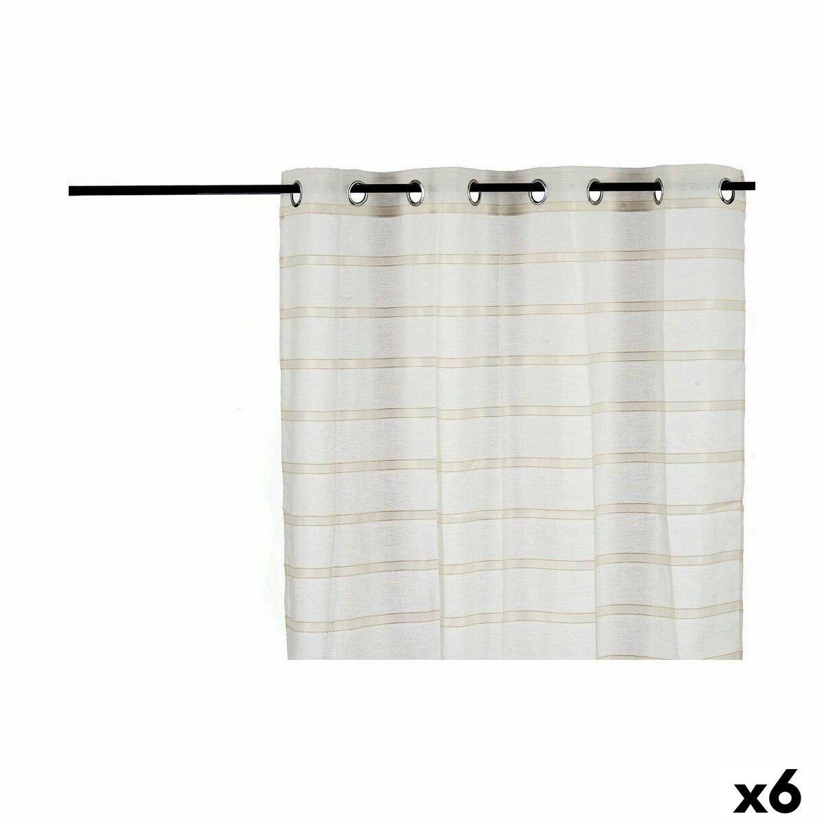Cortina Gift Decor Beige 140 x 0,1 x 260 cm Rayas (6 Unidades)