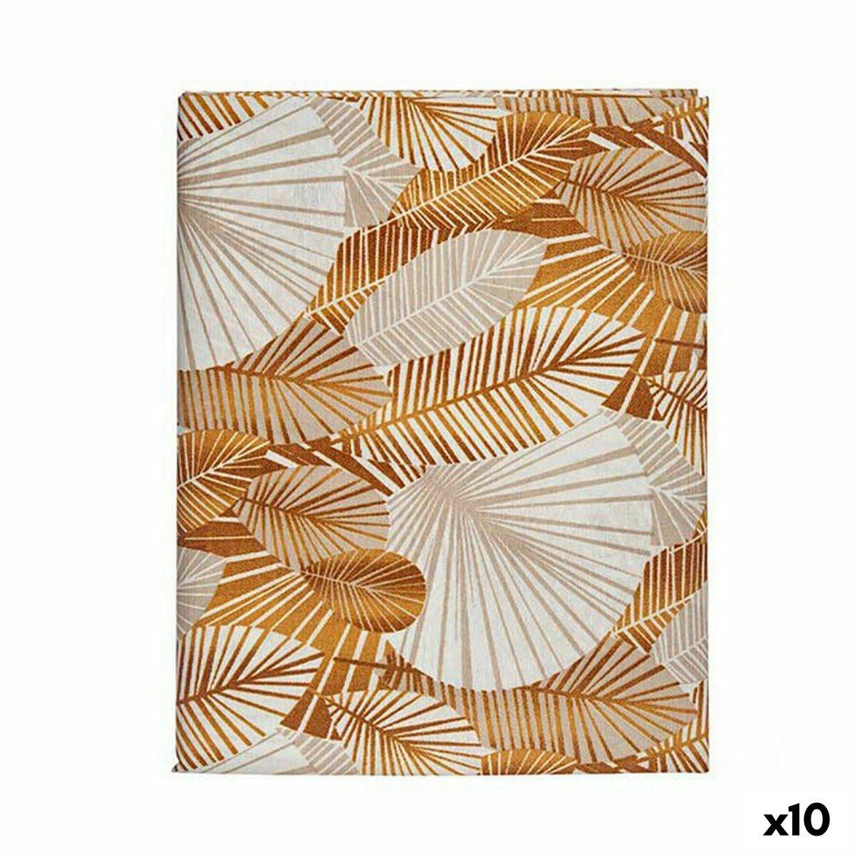 Mantel antimanchas Kinvara Marrón Dorado Loneta Antimanchas Hojas 140 x 180 cm (10 Unidades)