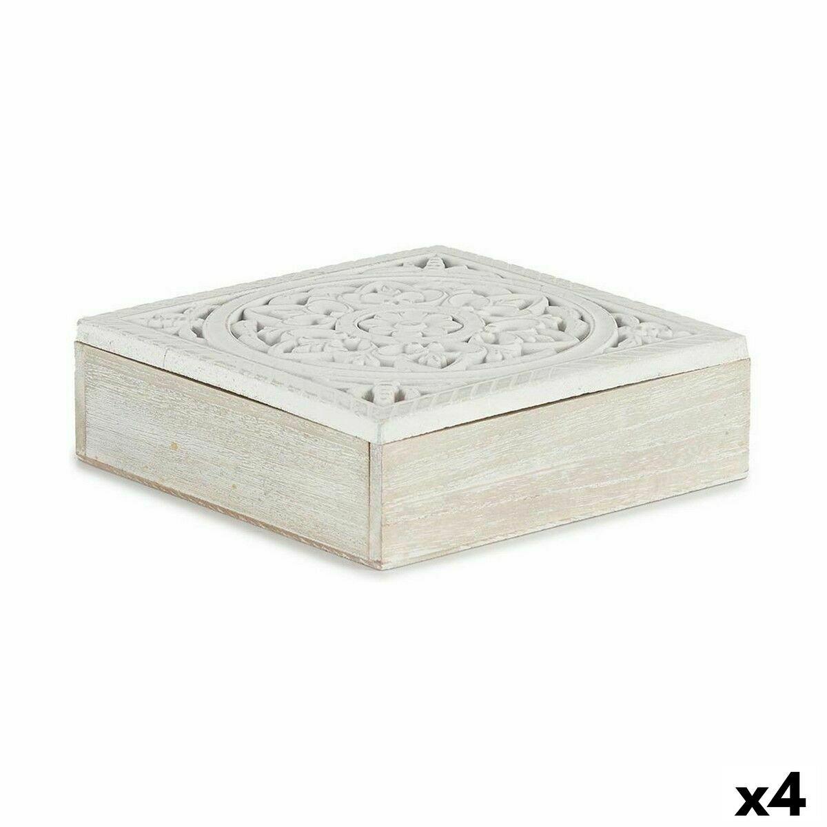 Caja Decorativa Gift Decor Blanco Madera (4 Unidades)