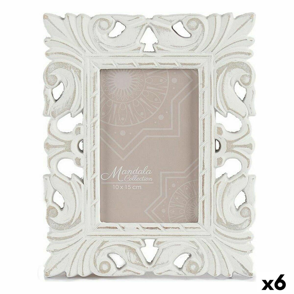 Marco de Fotos Gift Decor Blanco Madera MDF Madera de eucalipto (6 Unidades)