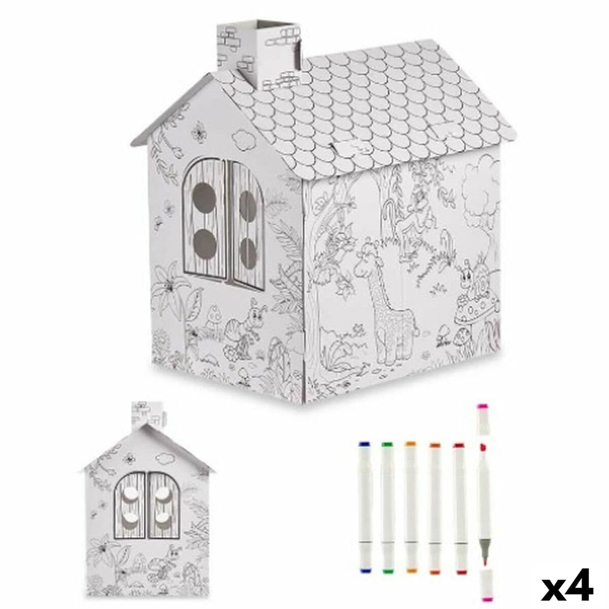 Juego de Manualidades con Papel Pincello Casa (4 Unidades)