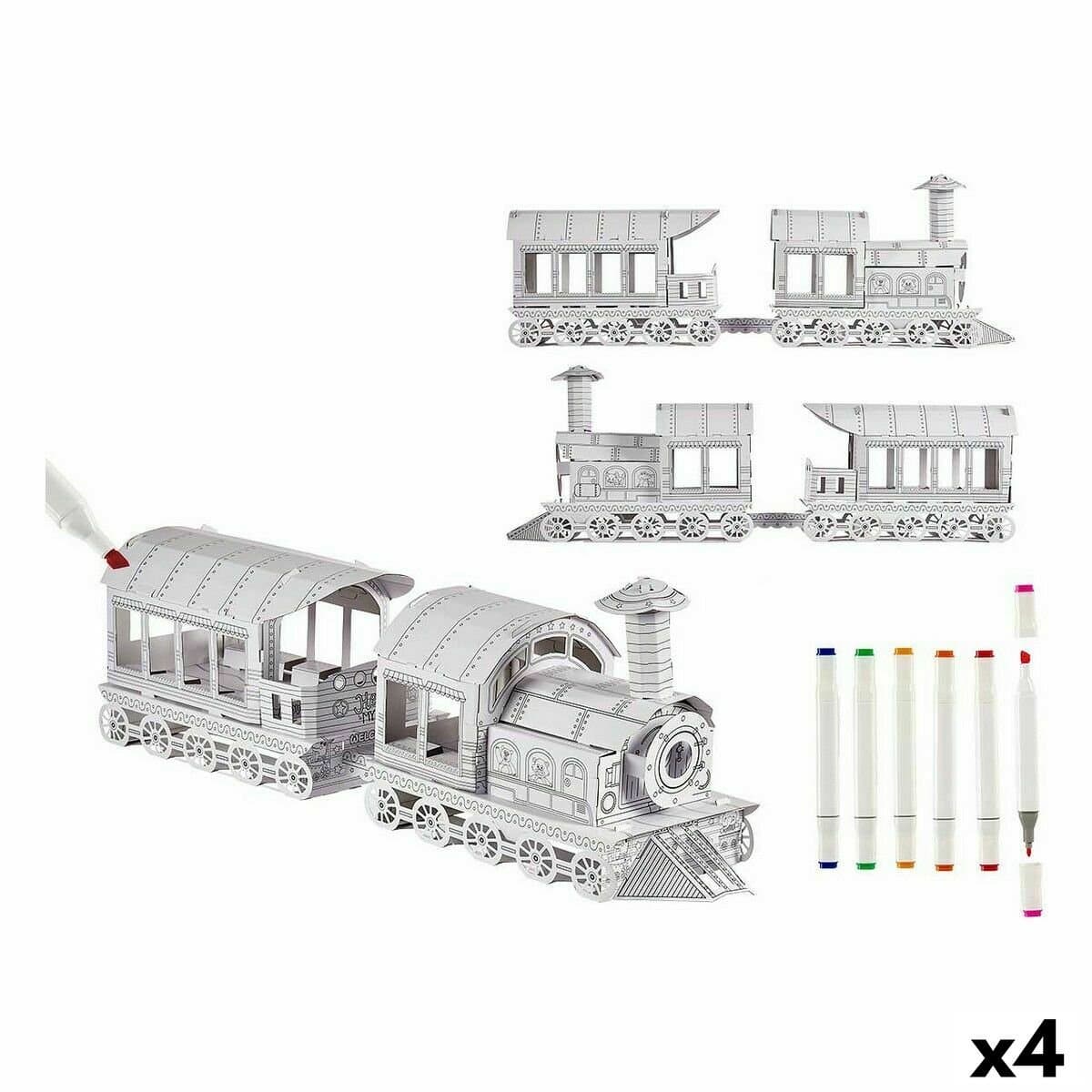 Juego de Manualidades con Papel Pincello Tren (4 Unidades)