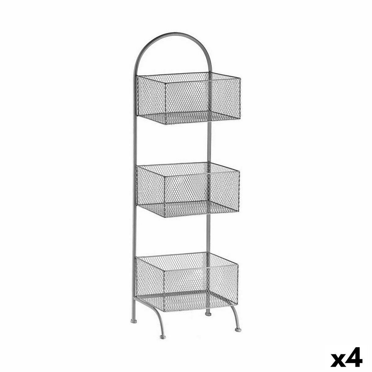Estantería Gift Decor Plateado Plata Metal 20 x 99 x 32,5 cm (4 Unidades)