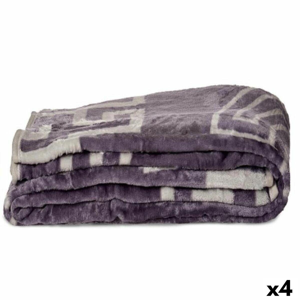 Manta Gift Decor Gris 220 x 240 x 0,5 cm (4 Unidades)
