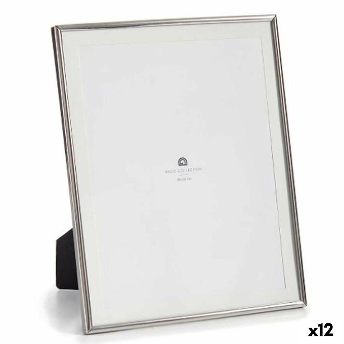 Marco de Fotos Gift Decor Plateado Cristal Acero (12 Unidades)