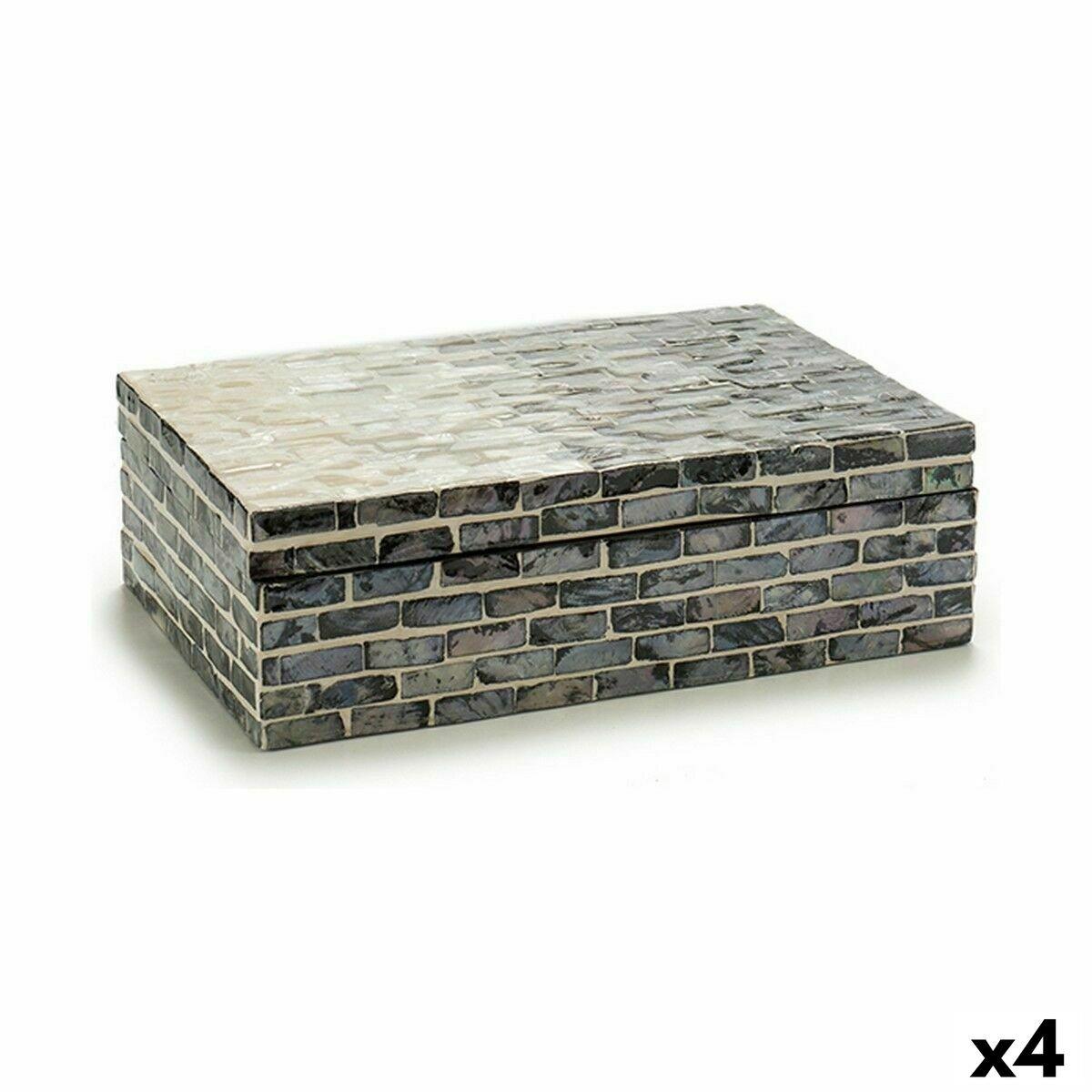 Caja Decorativa Gift Decor Gris Nácar Aglomerado (4 Unidades)
