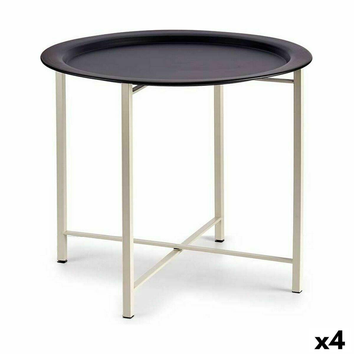 Mesa auxiliar Gift Decor Blanco Negro 52 x 44 x 52 cm (4 Unidades)