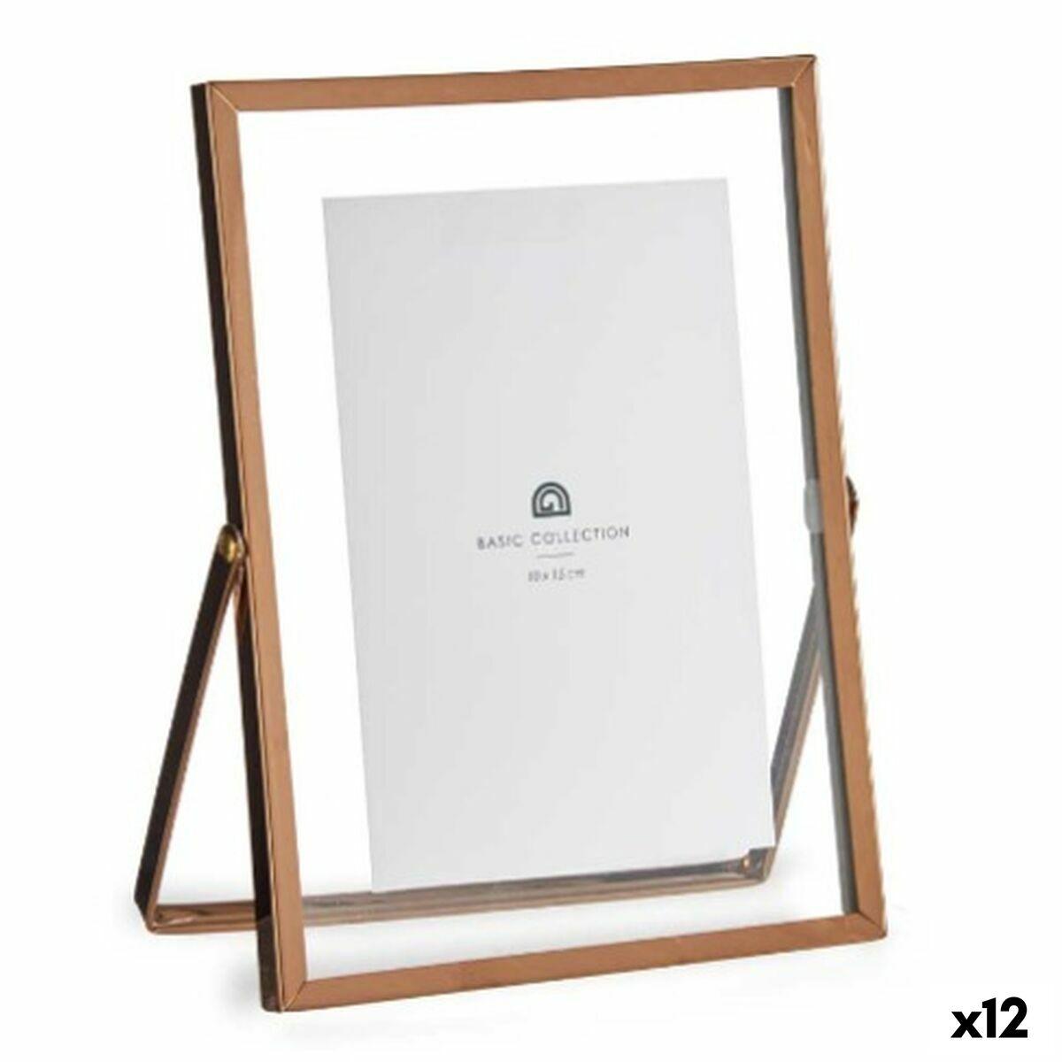 Marco de Fotos Gift Decor Cobre Metal Vidrio Plástico (12 Unidades)