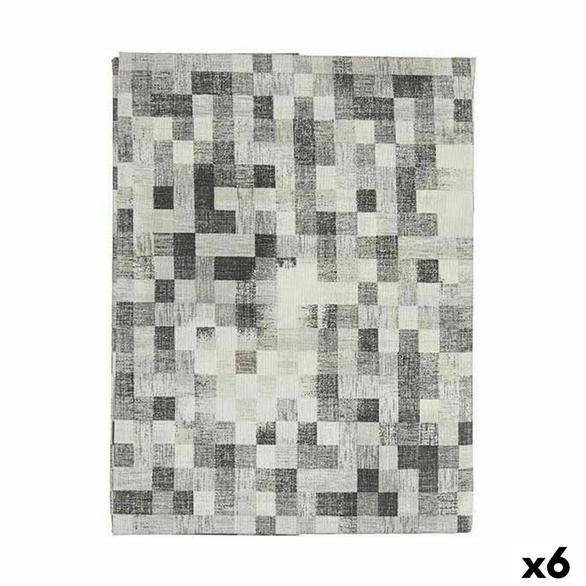 Mantel antimanchas Kinvara Gris Loneta Antimanchas Cuadros 140 x 180 cm (6 Unidades)