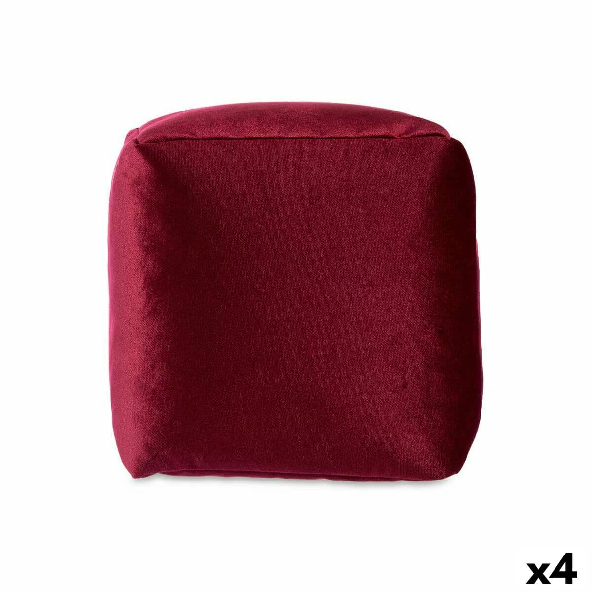 Puff Gift Decor Granate Poliestireno Terciopelo (4 Unidades)