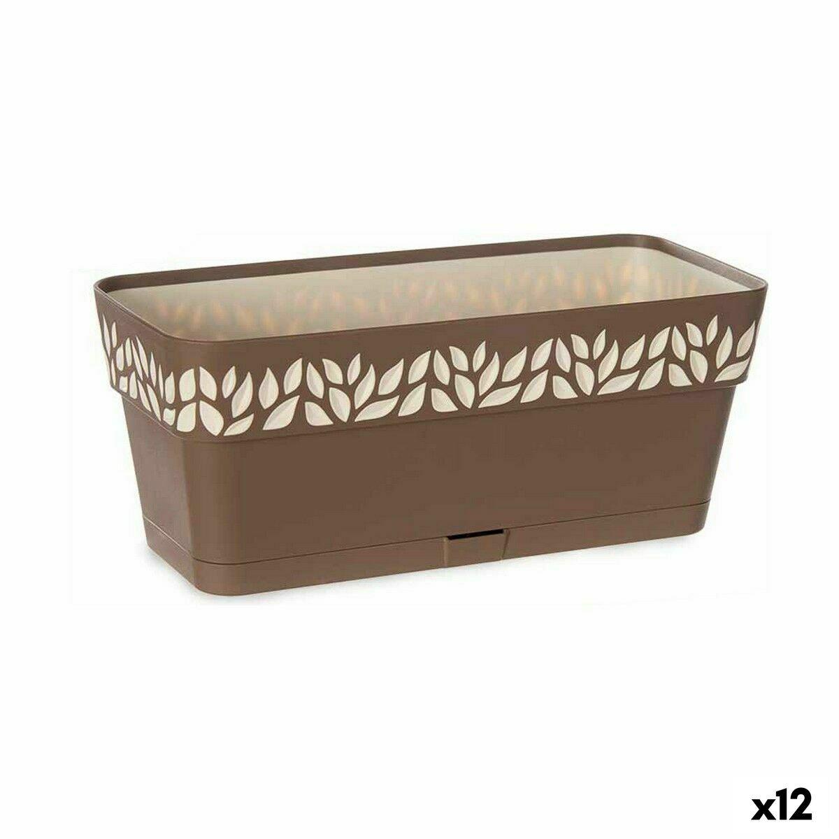 Jardinera Stefanplast Cloe Marrón Plástico 13,3 x 12,3 x 29,3 cm (12 Unidades)