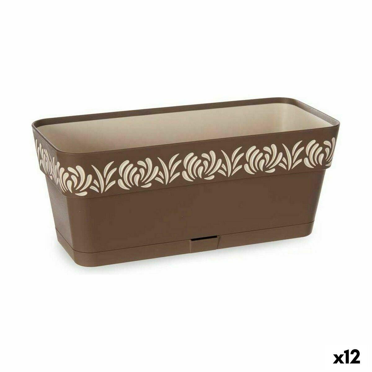 Jardinera Stefanplast Gaia Marrón Plástico 13,3 x 12,3 x 29,3 cm (12 Unidades)