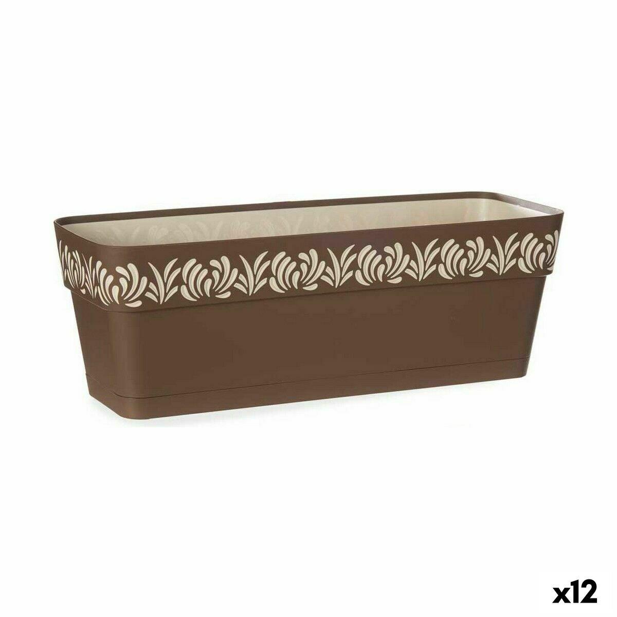 Jardinera Stefanplast Gaia Marrón Plástico 18 x 17 x 49,5 cm 49,5 x 17 x 18 cm (12 Unidades)