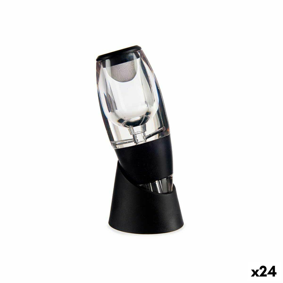 Aireador de Vino Kinvara Negro Transparente Acero Inoxidable TPE Plástico (24 Unidades)