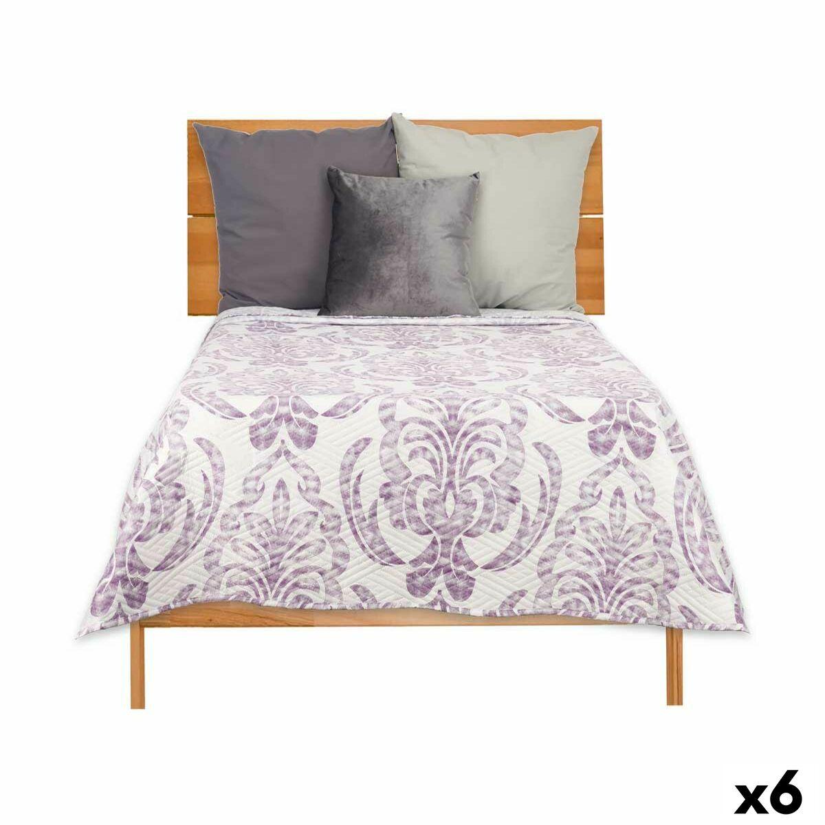 Colcha Reversible Gift Decor Blanco Morado 180 x 260 cm 260 x 0,3 x 180 cm (6 Unidades)