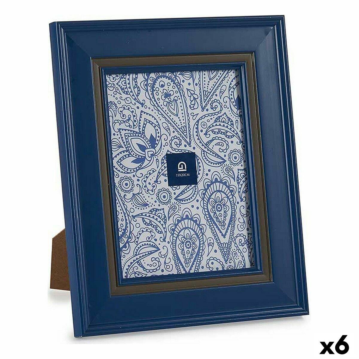 Marco de Fotos Gift Decor Azul Cristal Plástico (6 Unidades)